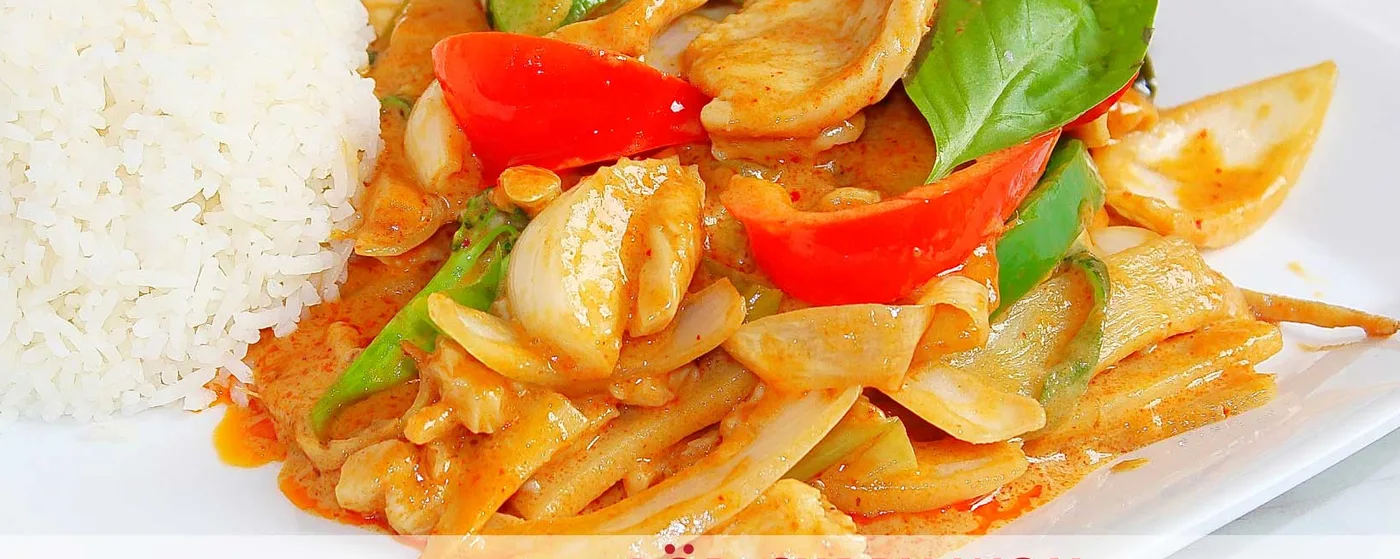Röd curry wok