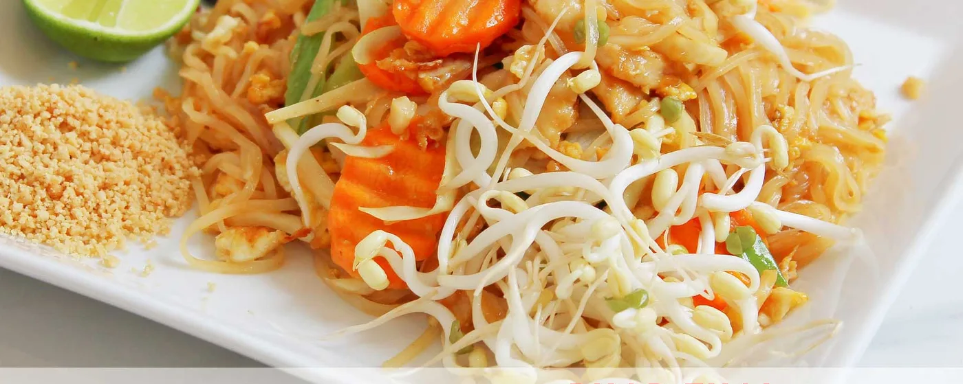 Phad Thai med böngroddar, lime och krossade jordnötter